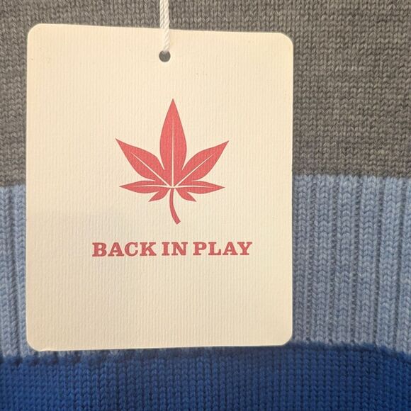 New Boast Women Size M Merino Wool Sweater Gray Blue Red Elbow Patch Crewneck - Picture 7 of 7